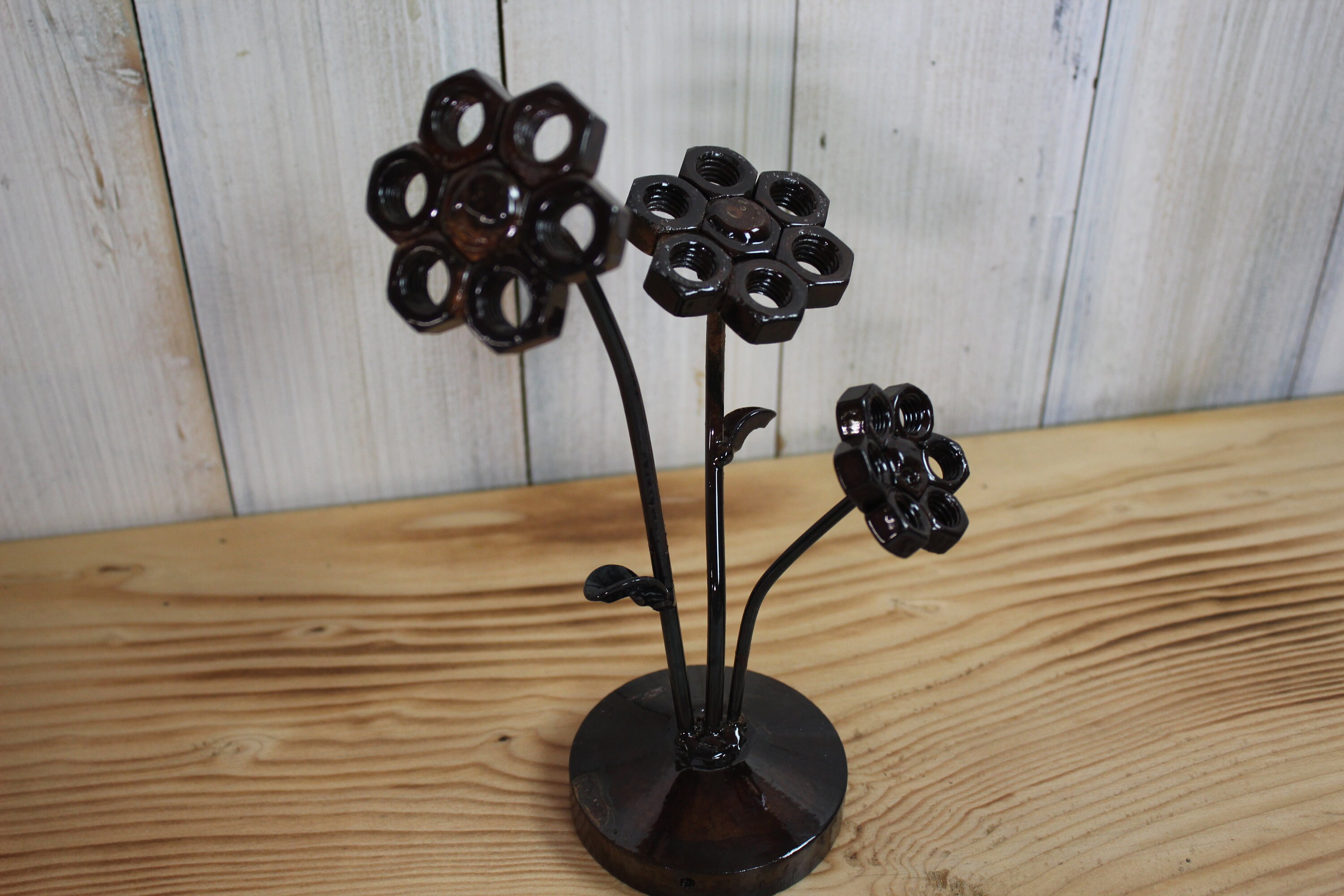 Metall Blume Stahl Kunst rustikale Wohnkultur Schreibtisch Etsy