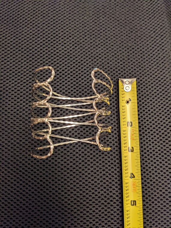 Large Silver Tone Cuff Bracelet - image 4