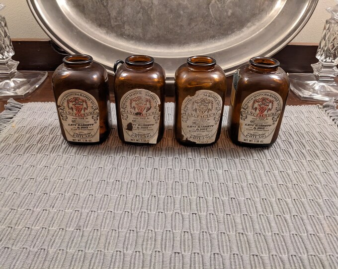 1920s Levi Garrett & Sons Snuff Jars Lot of 4. Tobacco Scotch Rapper