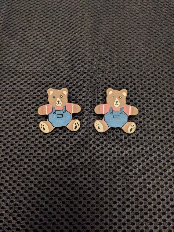 1990s Teddy Bear Earrings