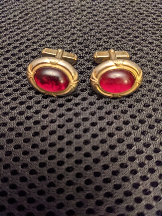 Anson Vintage Gold Plate Cuff Links - image 2