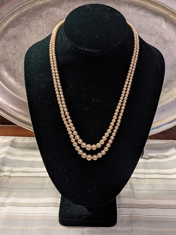 Vintage Faux Pearls Double Strand