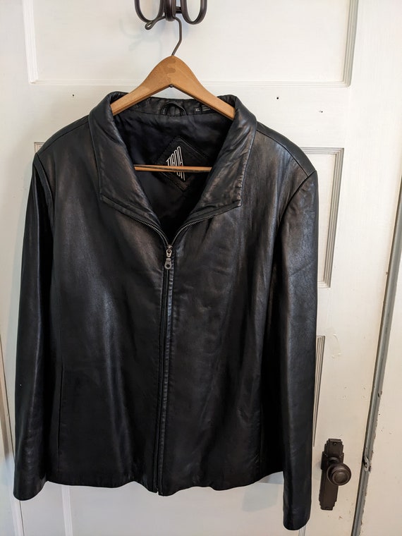 1990s Women's Leather Jacket Size XL - image 2