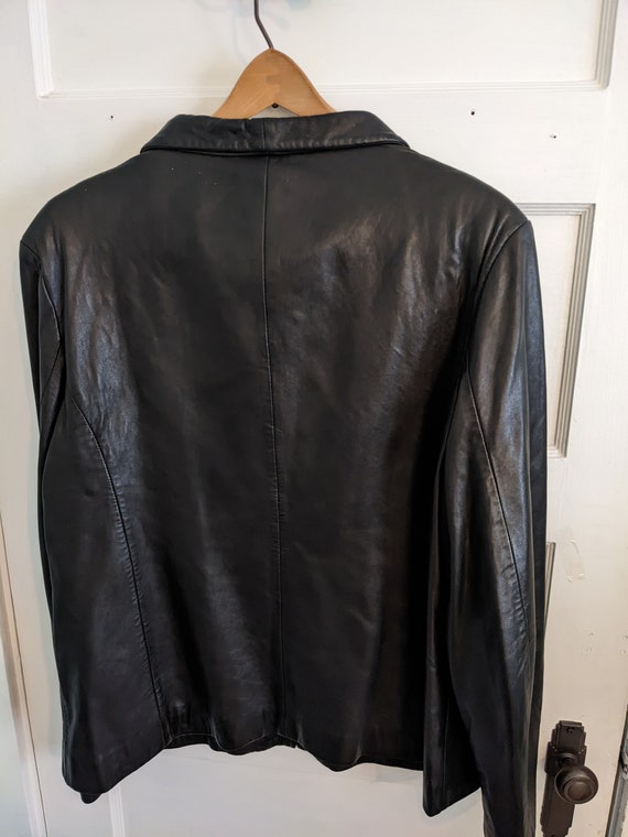 1990s Women's Leather Jacket Size XL - image 6