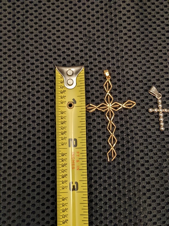 Cross Pendants/ Sterling Silver Cross/ Gold Toned Cro… Gem