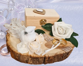 Money gifts wedding, money gift wedding chest with roses and dove, money gift wedding bride and groom, gift packaging wedding,