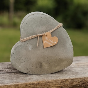 Cœur en béton « fait avec amour », cadeaux, cadeaux personnalisés, anniversaires, cadeaux de Noël, béton, cœur, cadeaux de mariage