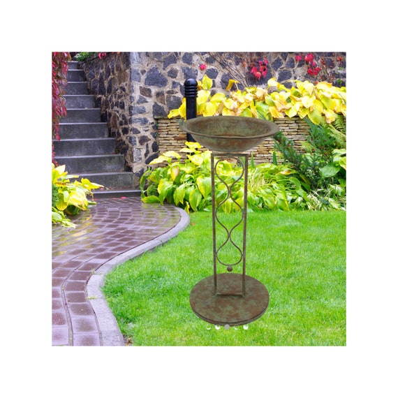 Bird Troughs Bird Bath Metal Birds in Rust Look With Bowl Etsy Australia
