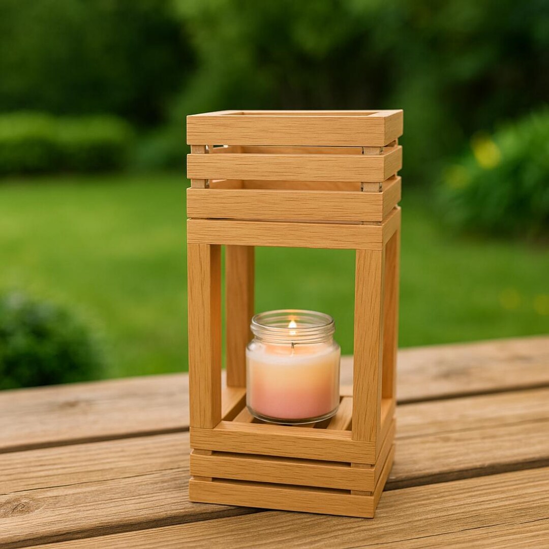 Lanterne En Bois Pour Bougies - Style Vintage - Pour Intérieur Et Extérieur - Décoration D'ambiance - 3