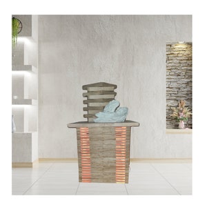 Side table made of real wood with indirect lighting, side table made of wood, bedside table, side table made of real wood in various sizes,