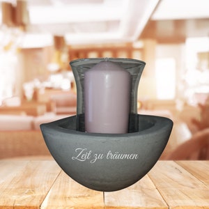personalized concrete lantern, lantern, candle bowl, candle holder, size 19.5 x 10 cm, gifts for her, garden decoration,