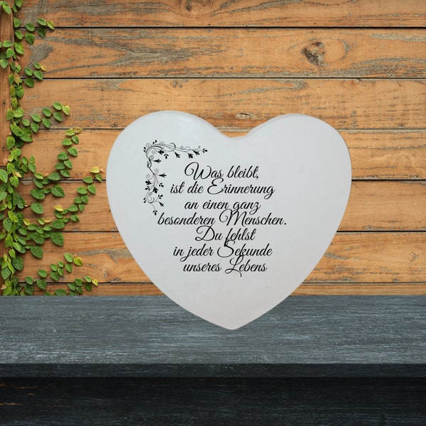 Memorial stone heart "You are missing", memorial stone, grave decoration, heart with memorial saying, memorial plaque heart, last words, various sizes