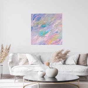 Pastel-colored abstract art, canvas painting made of structural paste and acrylic, enchanting canvas painting in pastel tones to set accents, 3D