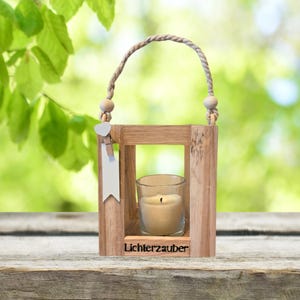 personalized lantern made of wood, lantern for indoors or outdoors, small wooden lantern, gifts for her, gifts made of wood