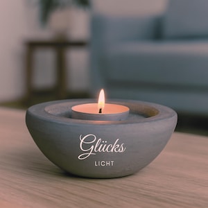 Handmade lucky light made of concrete – tealight holder, candle holder, gift idea, modern home & table decoration, thank you