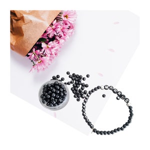 4mm Glass Beads Round Jewelry Beads Black Faux Beads Glass Beads Craft Beads for Jewelry Making 50/100/150pcs