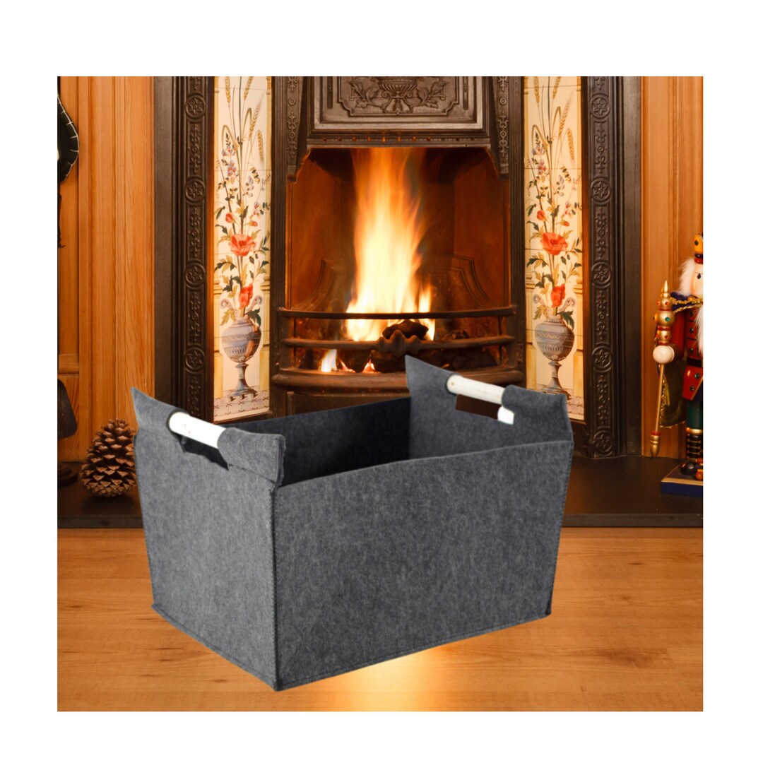 Felt Basket Grey, for Firewood, Firewood, Firewood Basket, Firewood