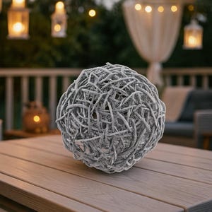 Silver willow wood ball – Handmade decorative ball – Garden & patio decoration – Natural outdoor decoration from 30 cm – Garden decoration