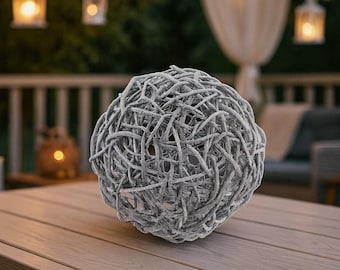 Silver willow wood ball – Handmade decorative ball – Garden & patio decoration – Natural outdoor decoration from 30 cm – Garden decoration