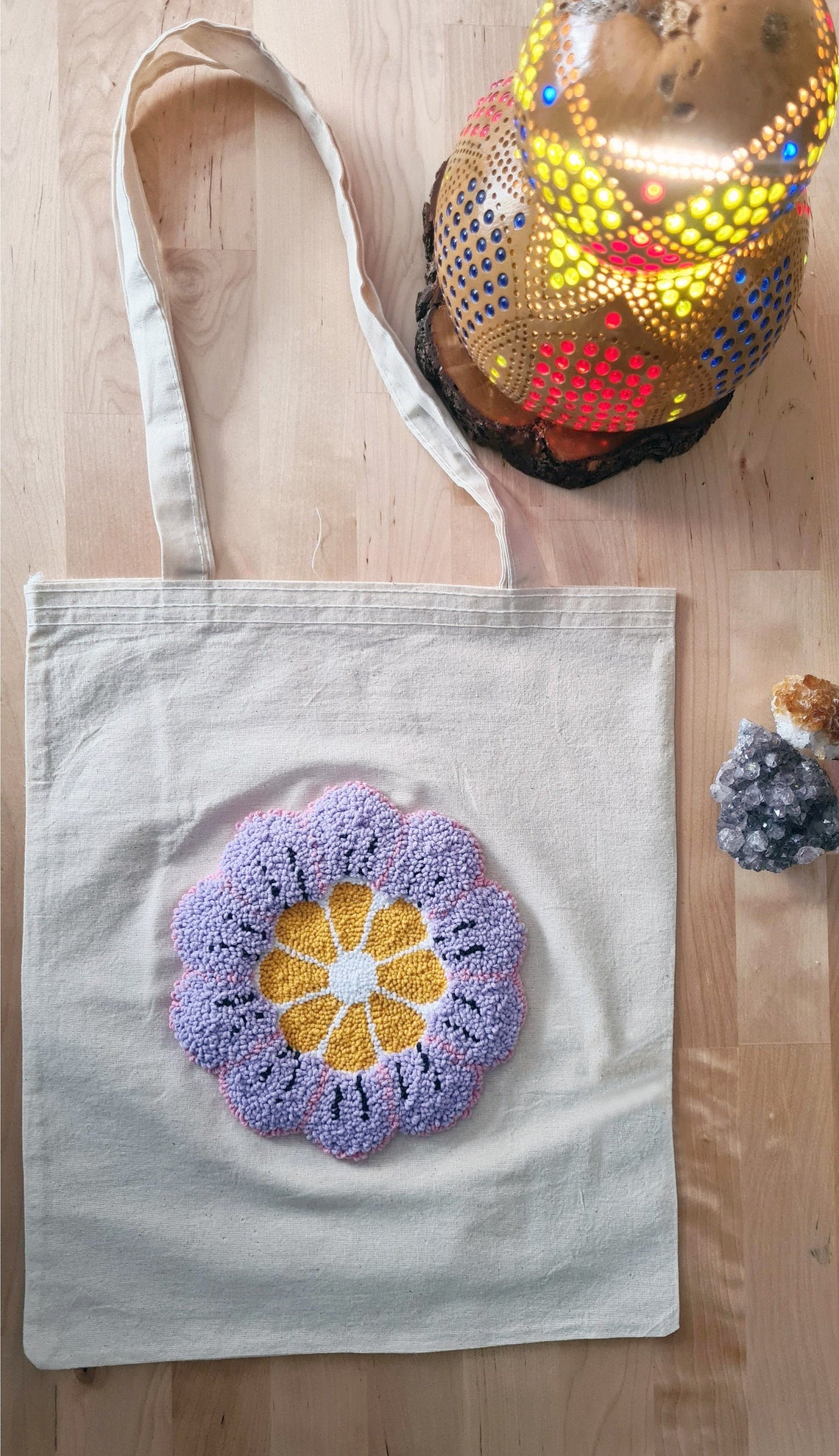 Punch Needle Tote Bag Punch Shopper Bag Punch Needle Etsy