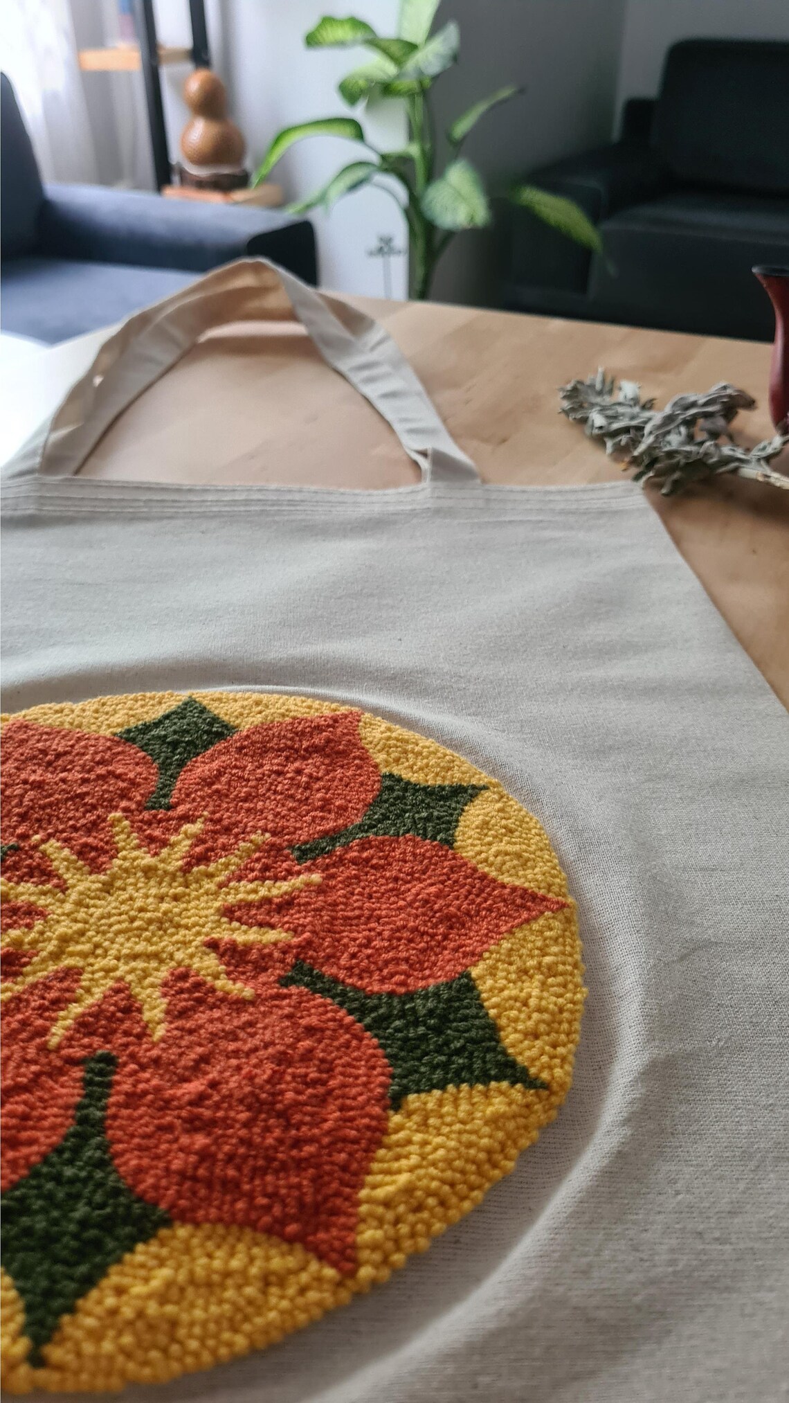 Punch Needle Tote Bag Punch Shopper Bag Punch Needle Etsy