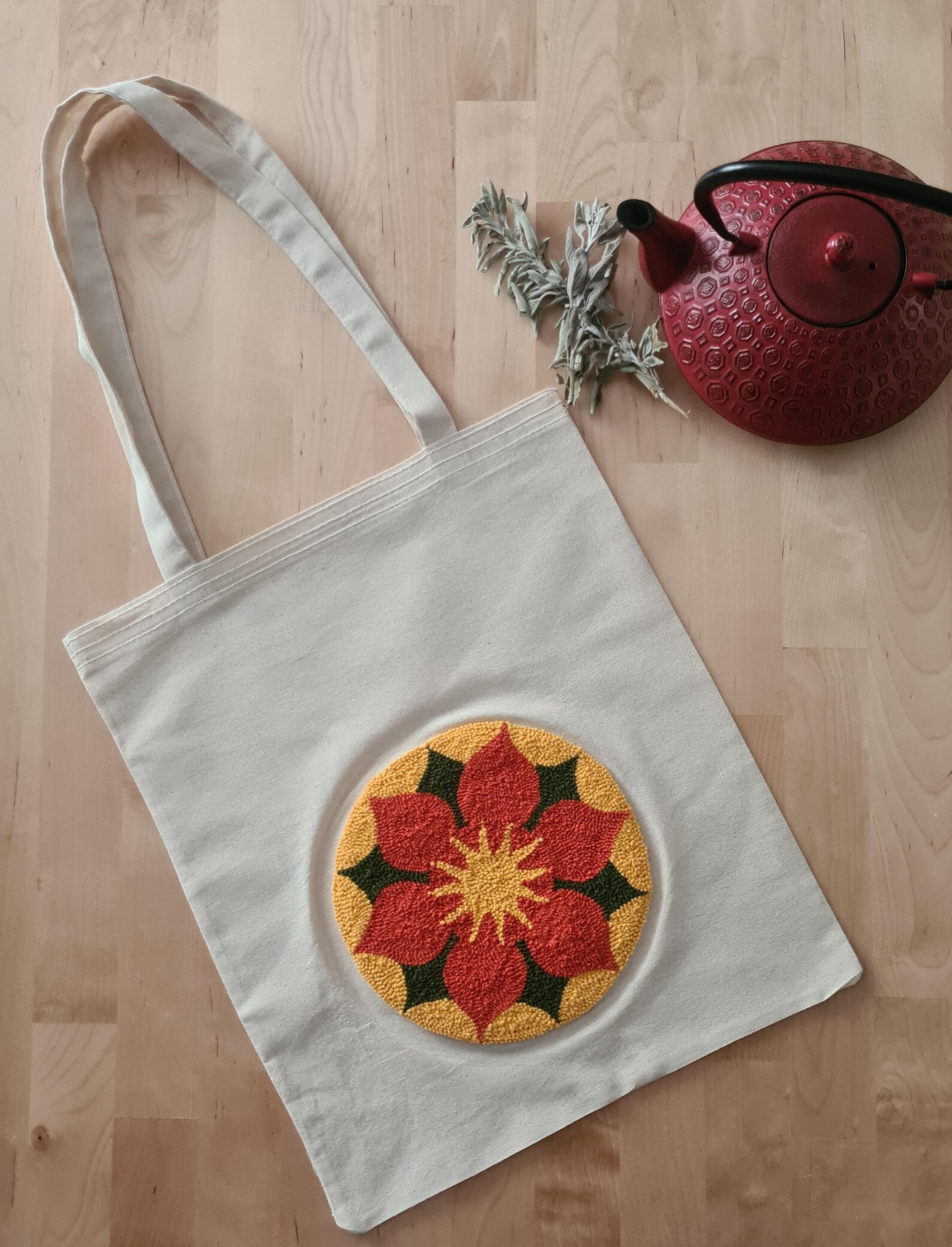 Punch Needle Tote Bag Punch Shopper Bag Punch Needle Etsy