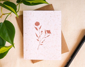 Plantable card, greeting card, zero waste gift, eco-friendly, wildflower seed paper, Valentine's Day