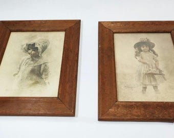 Vintage pop baby kunstafdruk cottage kernstijl oma kern houten lijst