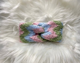 Spring Chevron Baby Headband Knit Pattern