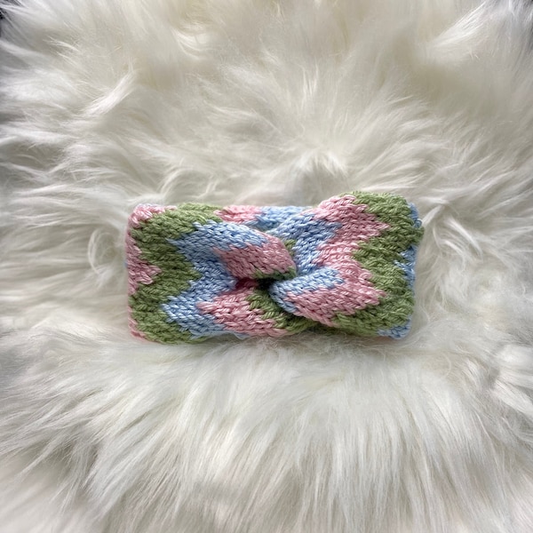 Spring Chevron Baby Headband Knit Pattern