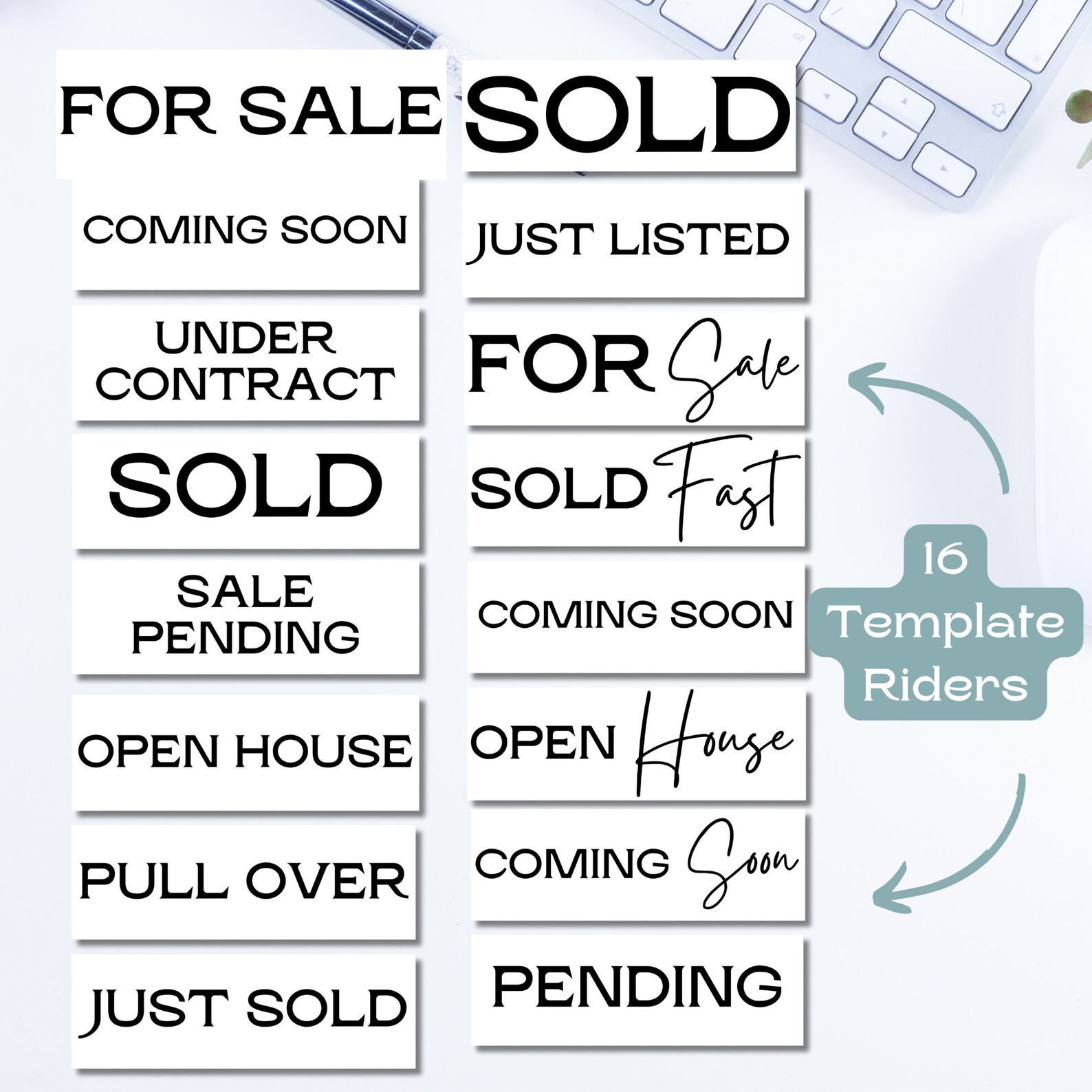 Relator Sign Rider Real Estate Yard Sign Template With Realtor Riders, for Sale Sign ...