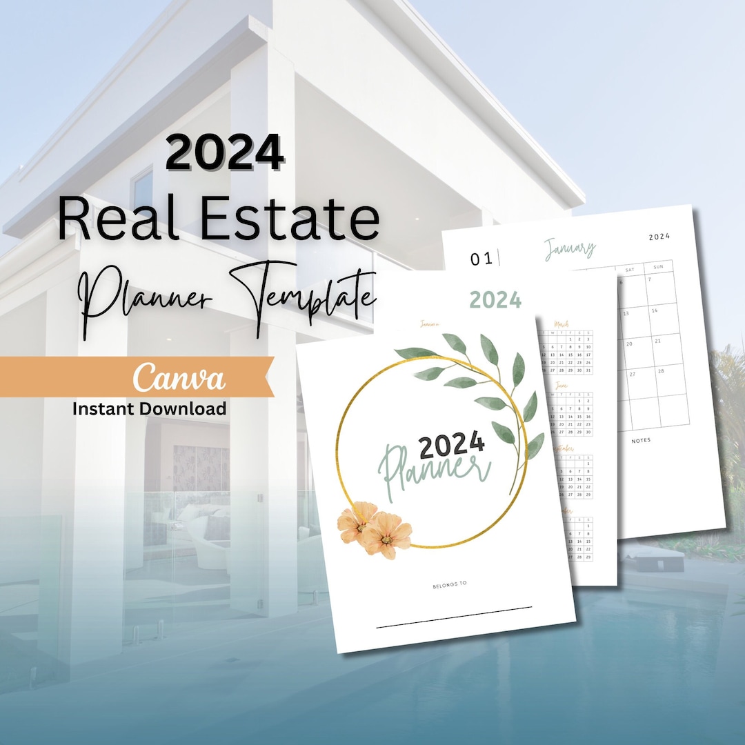 2024 Real Estate Planner Printable Planner for Real Estate Marketing