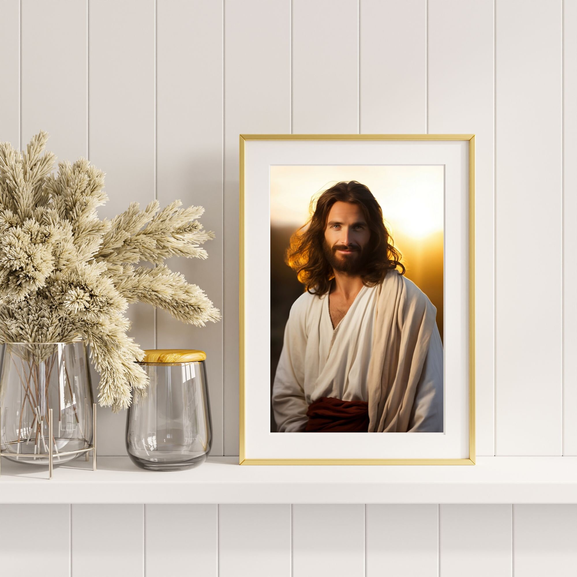 Picture of Jesus Christ Shining Wall Art the Son of God Canvas King of ...