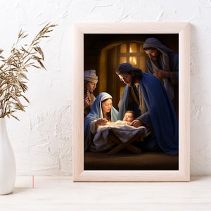 Naissance de Jésus Bébé Jésus Stable Manger Peinture de Jésus Jésus m'aime Jésus t'aime Portrait de Jésus Oeuvre de Jésus Photos du Christ Jésus