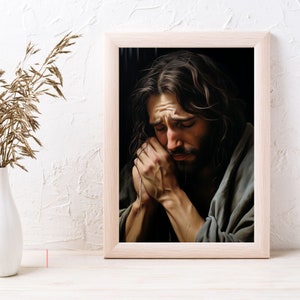 Jesus Wept Jesus Portrait, John 11:35 Digital Print Download Watercolour Wall Art Printable Wall Art Bible Christian Gift Jesus Painting