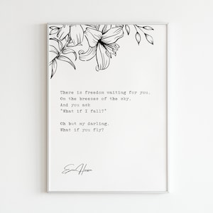 Erin Hanson, &quot;What if I fall?&quot; Oh but my darling, What if you fly?&quot;, Digital Download, Printable Quotes and Poems