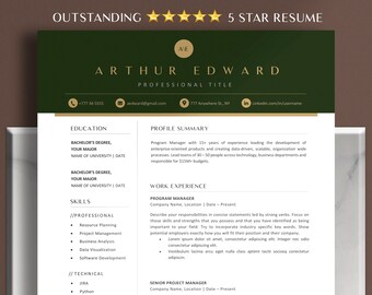 Resume Template Word - Editable CV Template Design - Professional Job Application - Google Docs & Apple Pages Resume - 1,2,3 Pages CV