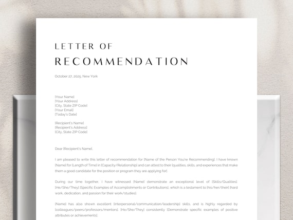 Letter Of Recommendation Template Free Download Letter Of Recommendation Template Free Download