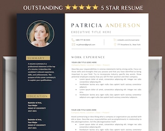 Resume - Professional Cv Template 2025 - Executive Resume Template Word - Google Doc Resume - Two Page Director Resume with Cover Letter