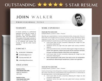 Simple Resume Template Word, Cv Google Docs, Executive Resume, Two Page Resume and Cover Letter Template, Modern CV Design