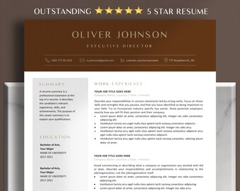 Professional Resume Template | Modern CV Design | Editable MS Word & Google Docs Format | Job-Ready | Instant Download