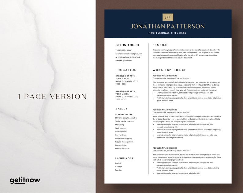 Modern Executive Resume Template 2025 | CEO Resume Template for Word ...