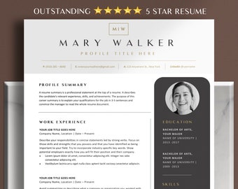 Clean Resume Template Google Docs, Executive Resume Template Word, CV Template with Photo, Creative Resume Format for Teachers, Cv Outline