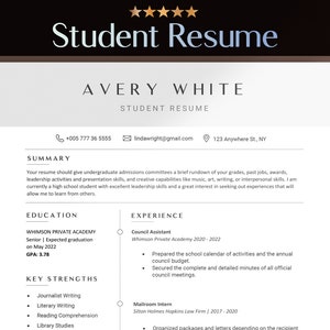 High School Student Resume With No Work Experience Template | Resume for College Student With No Experience | Resume Template Google Docs