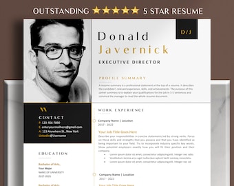 Executive Director Resume Template Word & Google Docs, Creative Sales Manager Cv Format, Modern Cover Letter, Creative References, 1-3 Page