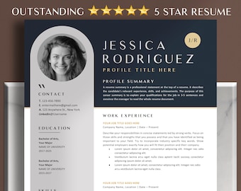 Plantilla de CV Google Docs, Plantilla de CV Plantilla de CV Profesional Word, Plantilla de CV creativa con foto Plantillas de CV modernas