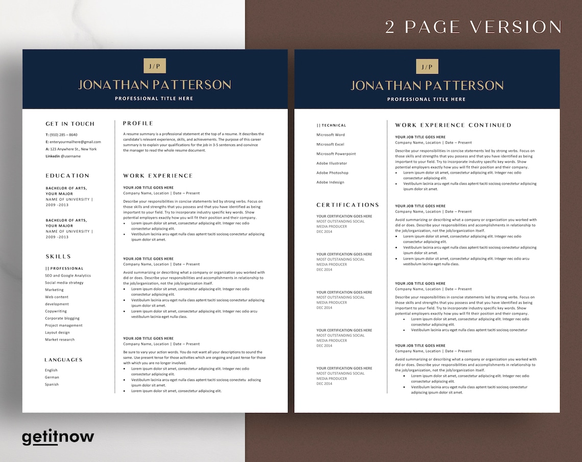 Modern Executive Resume Template 2023 CEO Resume Template for Word and ...