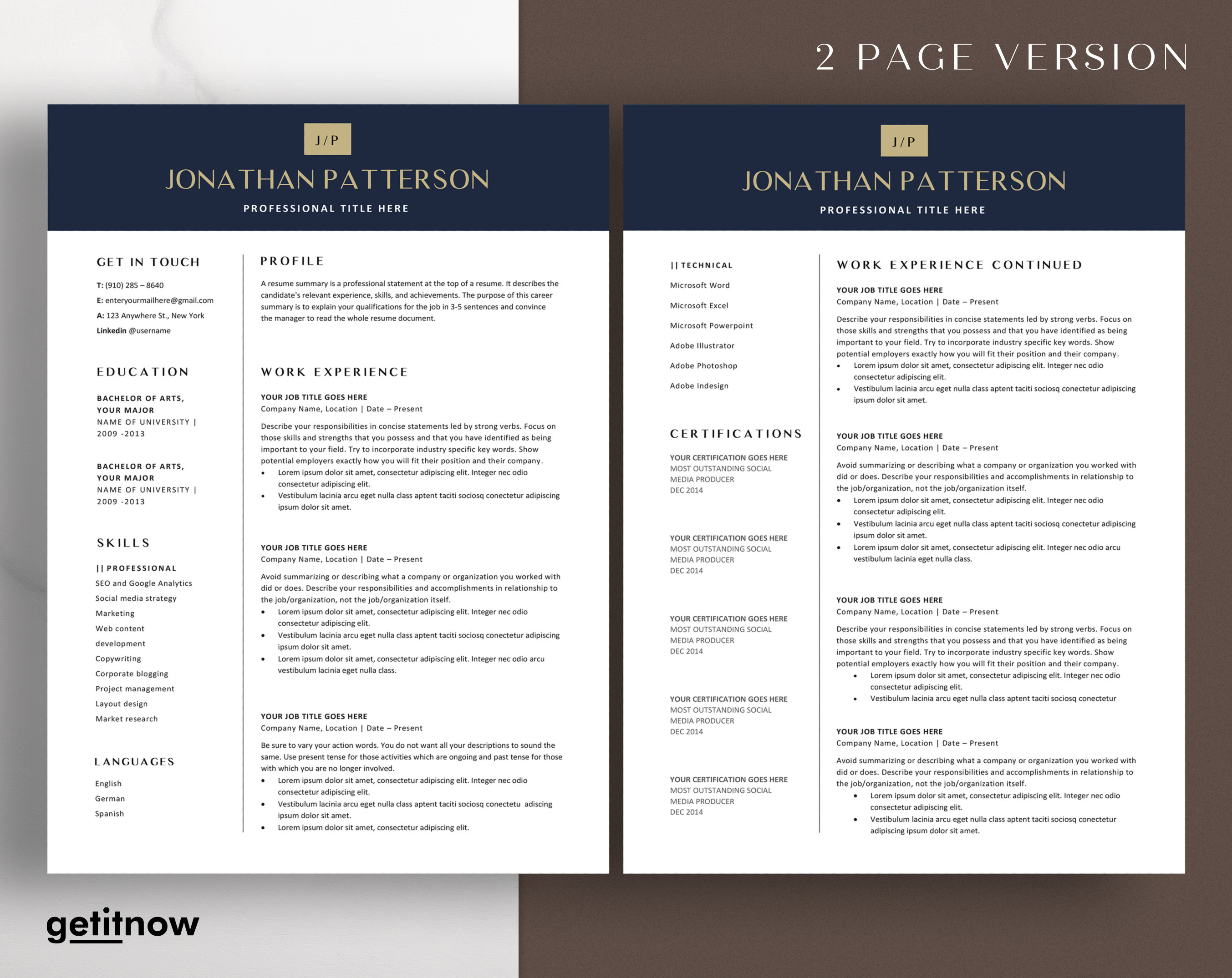 Modern executive resume template - Il Fullxfull.3187021181 O7gy