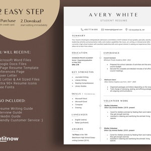 May include: A student resume template with a brown background. The template includes sections for a summary, education, experience, key strengths, skills, languages, awards, and volunteer work. The template is designed to help students create a professional resume that will stand out to potential employers.