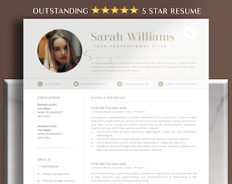 Resume Template, Professional Resume Template Word & Mac Apple Pages, Creative Resume Template, Clean Modern Executive Resume, CV Template